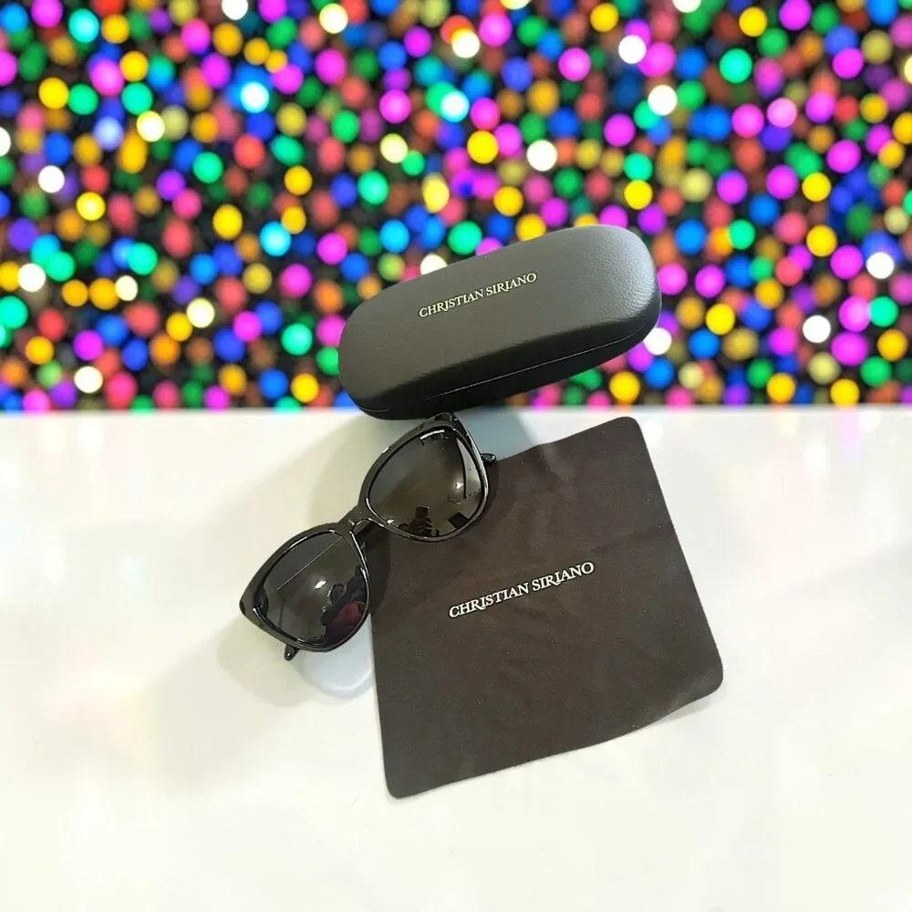 Christian Siriano Tindi Sunglasses in Black Brand New in Case MSRP $139